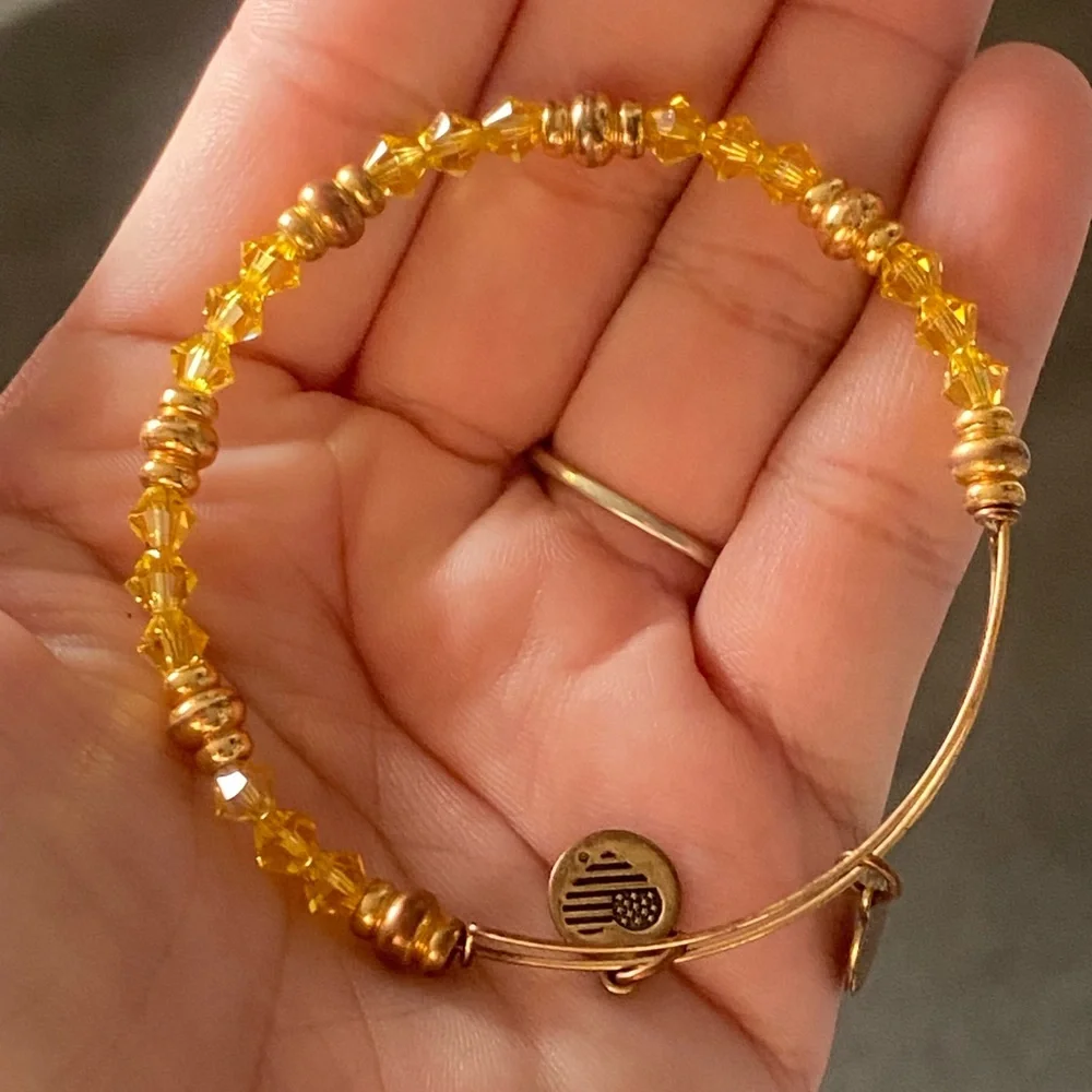 Alex & Ani Yellow and Gold Beaded Bracelet - Picture 2 of 3